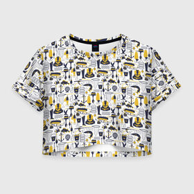 Женская футболка Crop-top 3D с принтом Пресли в Новосибирске, 100% полиэстер | круглая горловина, длина футболки до линии талии, рукава с отворотами | Тематика изображения на принте: арт | графика | зомби | пресли | элвис