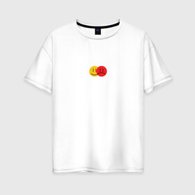 Женская футболка хлопок Oversize с принтом Happy Sad в Новосибирске, 100% хлопок | свободный крой, круглый ворот, спущенный рукав, длина до линии бедер
 | happy | sad | грусть | настроение | псих | радость | смайлик | эмодзи