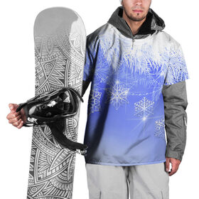 Накидка на куртку 3D с принтом Новогоднее в Новосибирске, 100% полиэстер |  | год | елка | иней | новый | рождество | снежинки