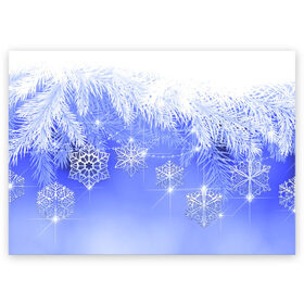 Поздравительная открытка с принтом Новогоднее в Новосибирске, 100% бумага | плотность бумаги 280 г/м2, матовая, на обратной стороне линовка и место для марки
 | год | елка | иней | новый | рождество | снежинки