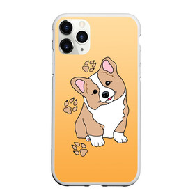 Чехол для iPhone 11 Pro матовый с принтом Персик Корги в Новосибирске, Силикон |  | baby | corgi | dog | kawaii | вельш корги | девочкам | детям | животные | каваи | корги | лапки | лапы | малыш | мальчикам | мордочка | мультяшный | персик | пес | песик | питомец | подарок | пушистый | следы