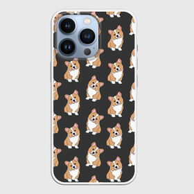 Чехол для iPhone 13 Pro с принтом Корги малыши в Новосибирске,  |  | baby | corgi | dog | kawaii | pattern | вельш корги | девочкам | детям | животные | каваи | корги | лапки | малыш | мальчикам | много собак | мордочка | мультяшный | персик | пес | песик | питомец | подарок | пушистый