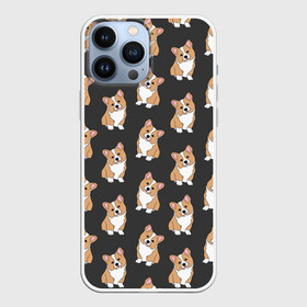 Чехол для iPhone 13 Pro Max с принтом Корги малыши в Новосибирске,  |  | baby | corgi | dog | kawaii | pattern | вельш корги | девочкам | детям | животные | каваи | корги | лапки | малыш | мальчикам | много собак | мордочка | мультяшный | персик | пес | песик | питомец | подарок | пушистый