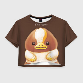 Женская футболка Crop-top 3D с принтом Baby Chocolate Niffler в Новосибирске, 100% полиэстер | круглая горловина, длина футболки до линии талии, рукава с отворотами | Тематика изображения на принте: fantastic beasts and where to find them | kowalski bakery | newton «newt» scamander | niffler | vdosadir | wizarding world | детеныш нюхля | ньютон «ньют» саламандер | нюхлер | нюхль