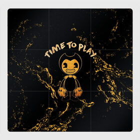 Магнитный плакат 3Х3 с принтом Bendy And The Ink Machine в Новосибирске, Полимерный материал с магнитным слоем | 9 деталей размером 9*9 см | bendy | bendy and the ink machine | бенди | бени | бенни | бэнди | детская | детям | игра | капли | компьютерная игра | краска | машина | подтеки | ужастик | чернила | чернильная