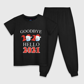 Детская пижама хлопок с принтом Goodbye 2020 hello 2021. в Новосибирске, 100% хлопок |  брюки и футболка прямого кроя, без карманов, на брюках мягкая резинка на поясе и по низу штанин
 | 