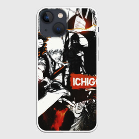 Чехол для iPhone 13 mini с принтом Bleach Блич Ичиго Курасаки в Новосибирске,  |  | Тематика изображения на принте: anime | bleach | blitch | ichigo | manga | naruto | one piece | аниме | блич | итиго | ичиго | курасаки | куросаки | манга | наруто