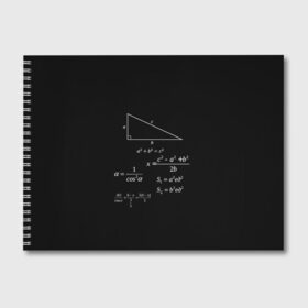 Альбом для рисования с принтом Теорема Пифагора в Новосибирске, 100% бумага
 | матовая бумага, плотность 200 мг. | Тематика изображения на принте: алгебра | геометрия | гипотенуза | катет | математик | пифагор | теорема пифагора | треугольник | философ | формулы | школа | шпаргалка
