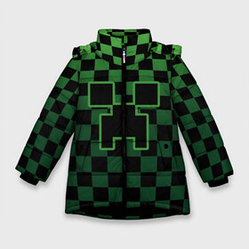 Зимняя куртка для девочек 3D с принтом Minecraft в Новосибирске, ткань верха — 100% полиэстер; подклад — 100% полиэстер, утеплитель — 100% полиэстер. | длина ниже бедра, удлиненная спинка, воротник стойка и отстегивающийся капюшон. Есть боковые карманы с листочкой на кнопках, утяжки по низу изделия и внутренний карман на молнии. 

Предусмотрены светоотражающий принт на спинке, радужный светоотражающий элемент на пуллере молнии и на резинке для утяжки. | alex | creeper | minecraft | steve | алекс | блок | вызыватель | зомби | игра | крипер | майнкрафт | победитель | приключения | свинья | стив