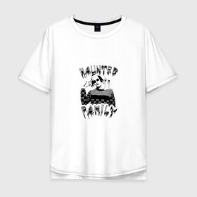 Мужская футболка хлопок Oversize с принтом Haunted Family в Новосибирске, 100% хлопок | свободный крой, круглый ворот, “спинка” длиннее передней части | haunted family | kizaru | исполнитель | кизару | музыка | репер | рэп | хип хоп