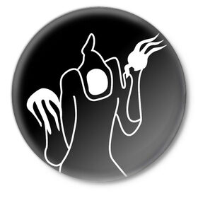 Значок с принтом Haunted Family в Новосибирске,  металл | круглая форма, металлическая застежка в виде булавки | haunted family | kizaru | rap | кизару | рэп | хип хоп