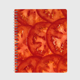 Тетрадь с принтом Помидорки в Новосибирске, 100% бумага | 48 листов, плотность листов — 60 г/м2, плотность картонной обложки — 250 г/м2. Листы скреплены сбоку удобной пружинной спиралью. Уголки страниц и обложки скругленные. Цвет линий — светло-серый
 | арт | еда | лето | овощ | овощи | помидор | помидорки | помидоры | рисунок | томат | томаты