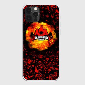 Чехол для iPhone 12 Pro Max с принтом Haunted Family в Новосибирске, Силикон |  | blot | dark | explosion | haunted family | haunted family lettering | haunted family print | red | red blots | red spots | взрыв | клякса | красные кляксы | красные пятна | красный | надпись haunted family | принт haunted family