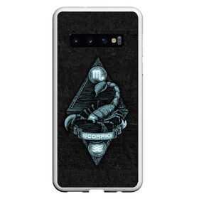 Чехол для Samsung Galaxy S10 с принтом СКОРПИОН в Новосибирске, Силикон | Область печати: задняя сторона чехла, без боковых панелей | scorpic | животное | зверь | знак зодиака | скорпион