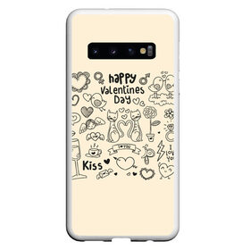 Чехол для Samsung Galaxy S10 с принтом Happy Valentines day в Новосибирске, Силикон | Область печати: задняя сторона чехла, без боковых панелей | Тематика изображения на принте: angel | arrow | birds | butterfly | coffee | couple | diamond | flower | heart | kiss | letter | ring | valentine | ангел | бабочка | бриллиант | валентинка | кольцо | кофе | парочка | письмо | поцелуй | птицы | сердце | стрела | цветок