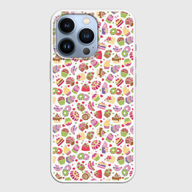 Чехол для iPhone 13 Pro с принтом Сладкий рай в Новосибирске,  |  | berries | cake | cherry | cream | croissant | cupcake | donut | heart | jelly | pancake | raspberry | roll | rose | strawberry | вишня | желе | кекс | клубника | крем | круассан | малина | панкейк | пирожное | пончик | розочка | рулет | сердце | торт | яг