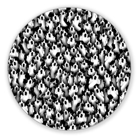 Коврик для мышки круглый с принтом Haunted Family Призраки в Новосибирске, резина и полиэстер | круглая форма, изображение наносится на всю лицевую часть | hip hop | kizaru | rap | паттерн | приведение | призрак | рэп | толпа | хип хоп
