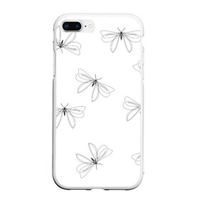 Чехол для iPhone 7Plus/8 Plus матовый с принтом Букашки в Новосибирске, Силикон | Область печати: задняя сторона чехла, без боковых панелей | Тематика изображения на принте: бабочки | букашки | комары | москиты | насекомые