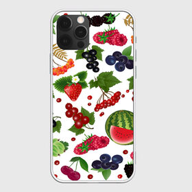 Чехол для iPhone 12 Pro Max с принтом Ягоды в Новосибирске, Силикон |  | Тематика изображения на принте: арбуз | белый фон | вишня | вкуснятина | калина | клубника | коллекция ягод | крыжовник | лето | малина | огород | рябина | сладкие | смородина | спелые | черника | ягодный фон | ягоды