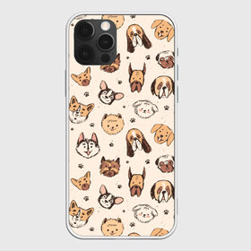 Чехол для iPhone 12 Pro Max с принтом Хипстерские собачки в Новосибирске, Силикон |  | 100 эко | dog | dogs | hipster | old school | pattern | retro | vintage | бульдог | винтаж | дог | лапки | мопс | на стиле | нарисованные | отпечаток | паттерн | псы | пудель | ретро | рисунки | рисунок | скетч | следы лап | стиль