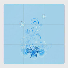 Магнитный плакат 3Х3 с принтом Зимние узоры в Новосибирске, Полимерный материал с магнитным слоем | 9 деталей размером 9*9 см | Тематика изображения на принте: зима | зимний узор | снег. | снежинки | узоры