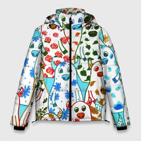 Мужская зимняя куртка 3D с принтом Быки - матрешки. Времена года в Новосибирске, верх — 100% полиэстер; подкладка — 100% полиэстер; утеплитель — 100% полиэстер | длина ниже бедра, свободный силуэт Оверсайз. Есть воротник-стойка, отстегивающийся капюшон и ветрозащитная планка. 

Боковые карманы с листочкой на кнопках и внутренний карман на молнии. | Тематика изображения на принте: 