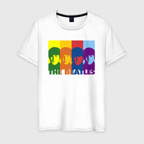Мужская футболка хлопок с принтом The Beatles в Новосибирске, 100% хлопок | прямой крой, круглый вырез горловины, длина до линии бедер, слегка спущенное плечо. | битлз | история | легенда | меломану | музыка | рок н ролл