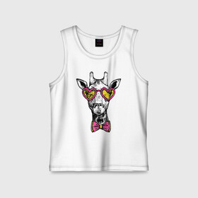 Детская майка хлопок с принтом Жираф хипстер в Новосибирске,  |  | butterfly | cool | ears | eyes | fashion | giraffe | hipster | horns | hype | muzzle | бабочка | глаза | жираф | круто | очки | рога | уши