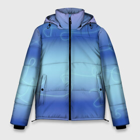 Мужская зимняя куртка 3D с принтом Синие рисунки в Новосибирске, верх — 100% полиэстер; подкладка — 100% полиэстер; утеплитель — 100% полиэстер | длина ниже бедра, свободный силуэт Оверсайз. Есть воротник-стойка, отстегивающийся капюшон и ветрозащитная планка. 

Боковые карманы с листочкой на кнопках и внутренний карман на молнии. | модное | неоновое | проста | синий