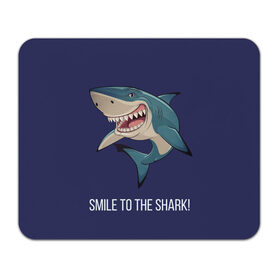Коврик для мышки прямоугольный с принтом Улыбнись акуле в Новосибирске, натуральный каучук | размер 230 х 185 мм; запечатка лицевой стороны | акула | акулий оскал | зубастая улыбка. | позитив | улыбка акулы | хищники