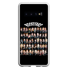Чехол для Samsung Galaxy S10 с принтом ROCK STARS в Новосибирске, Силикон | Область печати: задняя сторона чехла, без боковых панелей | beatles | bono | kiss | music | nirvana | queen | rock | roling stones | stars | usa | боно | джагер | звезды | кобэйн | меркьюри | музыка | озборн | разные | рок