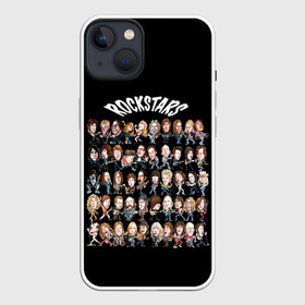 Чехол для iPhone 13 с принтом ROCK STARS в Новосибирске,  |  | beatles | bono | kiss | music | nirvana | queen | rock | roling stones | stars | usa | боно | джагер | звезды | кобэйн | меркьюри | музыка | озборн | разные | рок