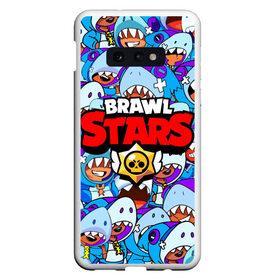 Чехол для Samsung S10E с принтом BRAWL STARS LEON SHARK в Новосибирске, Силикон | Область печати: задняя сторона чехла, без боковых панелей | Тематика изображения на принте: 8 bit | brawl stars | crow | crow phoenix. | leon | leon shark | бравл старс | браво старс | ворон | игра бравл | леон | леон шарк | оборотень