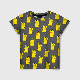 Детская футболка 3D с принтом Пикачу эмодзи в Новосибирске, 100% гипоаллергенный полиэфир | прямой крой, круглый вырез горловины, длина до линии бедер, чуть спущенное плечо, ткань немного тянется | baby | cartoon | emoji | happy | kawaii | pika pika | pikachu | pokemon go | team | детям | зайчик | иви | кавайный | кролик | малыш | мордочка | мультяшный | персонажи аниме | пика пика | пикачу | покемоны | улыбка | ушки | щеки | эмоции | 