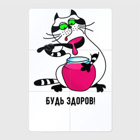 Магнитный плакат 2Х3 с принтом Будь здоров! в Новосибирске, Полимерный материал с магнитным слоем | 6 деталей размером 9*9 см | кот | кошка. котик. котенок. коты. cat