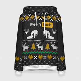 Женская толстовка 3D с принтом Pornhub свитер с оленями в Новосибирске, 100% полиэстер  | двухслойный капюшон со шнурком для регулировки, мягкие манжеты на рукавах и по низу толстовки, спереди карман-кенгуру с мягким внутренним слоем. | Тематика изображения на принте: 2021 | knit | knitted | merch | new year | sweater | ugly sweater | вязанный | вязяный | зимний | лого | логотип | мерч | новый год | олени | рождественский | рождественский свитер | рождес