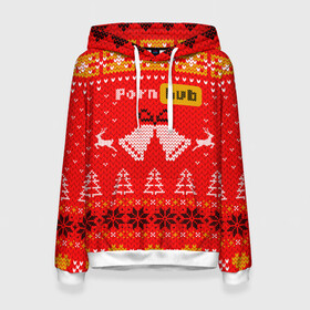 Женская толстовка 3D с принтом Pornhub рождественский свитер в Новосибирске, 100% полиэстер  | двухслойный капюшон со шнурком для регулировки, мягкие манжеты на рукавах и по низу толстовки, спереди карман-кенгуру с мягким внутренним слоем. | 2021 | christmas | knit | knitted | merch | new year | sweater | ugly sweater | вязанный | вязяный | зимний | лого | логотип | мерч | новый год | олени | рождественский | рождество
