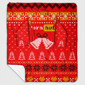 Плед с рукавами с принтом Pornhub рождественский свитер в Новосибирске, 100% полиэстер | Закругленные углы, все края обработаны. Ткань не мнется и не растягивается. Размер 170*145 | Тематика изображения на принте: 2021 | christmas | knit | knitted | merch | new year | sweater | ugly sweater | вязанный | вязяный | зимний | лого | логотип | мерч | новый год | олени | рождественский | рождество