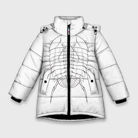 Зимняя куртка для девочек 3D с принтом трилобит агрессивный в Новосибирске, ткань верха — 100% полиэстер; подклад — 100% полиэстер, утеплитель — 100% полиэстер. | длина ниже бедра, удлиненная спинка, воротник стойка и отстегивающийся капюшон. Есть боковые карманы с листочкой на кнопках, утяжки по низу изделия и внутренний карман на молнии. 

Предусмотрены светоотражающий принт на спинке, радужный светоотражающий элемент на пуллере молнии и на резинке для утяжки. | агрессия | доисторические животные | жуткие животные | насекомые | палеонтология | трилобиты