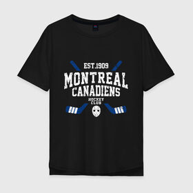 Мужская футболка хлопок Oversize с принтом Монреаль Канадиенс в Новосибирске, 100% хлопок | свободный крой, круглый ворот, “спинка” длиннее передней части | canadiens | hockey | montreal | montreal canadiens | nhl | usa | канадиенс | монреаль | монреаль канадиенс | нхл | спорт | сша | хоккей | шайба