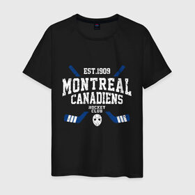 Мужская футболка хлопок с принтом Монреаль Канадиенс в Новосибирске, 100% хлопок | прямой крой, круглый вырез горловины, длина до линии бедер, слегка спущенное плечо. | canadiens | hockey | montreal | montreal canadiens | nhl | usa | канадиенс | монреаль | монреаль канадиенс | нхл | спорт | сша | хоккей | шайба