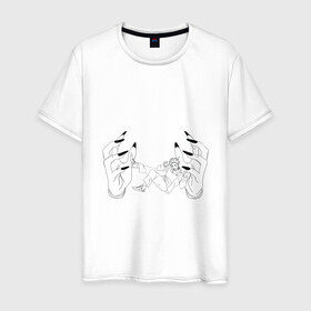 Мужская футболка хлопок с принтом Jujutsu Kaisen Itadori в Новосибирске, 100% хлопок | прямой крой, круглый вырез горловины, длина до линии бедер, слегка спущенное плечо. | hand | itadori | sukuna | итадори | магическая битва | руки | сукуна
