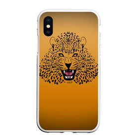 Чехол для iPhone XS Max матовый с принтом Леопард в Новосибирске, Силикон | Область печати: задняя сторона чехла, без боковых панелей | big cat | cat | leopard | кот | кошка | леопард