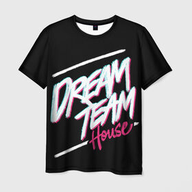 Мужская футболка 3D+ с принтом Dream Team House Brush в Новосибирске, 100% микрофибра | круглый вырез горловины, длина до линии бедер | Тематика изображения на принте: blogger | bloggers | dream team | dream team house | dreamteam | dth | tik tok | tik tok house | блогер | блогеры | тик ток | тиктокеры