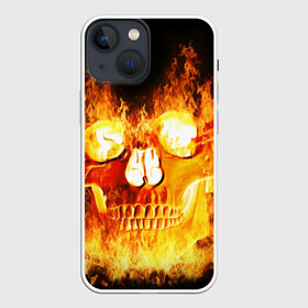 Чехол для iPhone 13 mini с принтом Череп в Новосибирске,  |  | skull | огонь | пламя | череп | черепушка