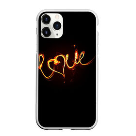 Чехол для iPhone 11 Pro Max матовый с принтом Огненная любовь в Новосибирске, Силикон |  | Тематика изображения на принте: любовь | огненная надпись | позитив. | романтика | сердце | я люблю