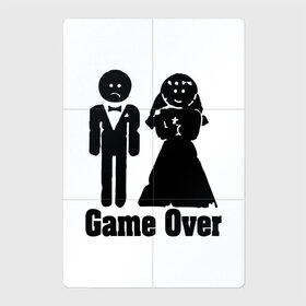 Магнитный плакат 2Х3 с принтом Игра окончена в Новосибирске, Полимерный материал с магнитным слоем | 6 деталей размером 9*9 см | game | game over | брак | игра | муж и жена | свадьба | семья | юмор