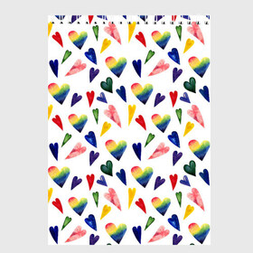 Скетчбук с принтом Пастельные сердца в Новосибирске, 100% бумага
 | 48 листов, плотность листов — 100 г/м2, плотность картонной обложки — 250 г/м2. Листы скреплены сверху удобной пружинной спиралью | gradient | heart | pastel | pattern | rainbow | watercolor | акварель | градиент | пастель | радуга | сердце | узор