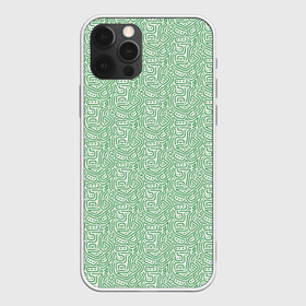 Чехол для iPhone 12 Pro с принтом Узор из линий в Новосибирске, силикон | область печати: задняя сторона чехла, без боковых панелей | green | lines | parallel | pattern | point | зеленый | линии | параллель | точка | узор