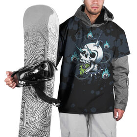 Накидка на куртку 3D с принтом Череп в шоке в Новосибирске, 100% полиэстер |  | Тематика изображения на принте: skate | style | дизайнерское | для скейтеров | молния | скейт | скейтерское | скелет | стильное | ток | хипстерское | череп | черепа